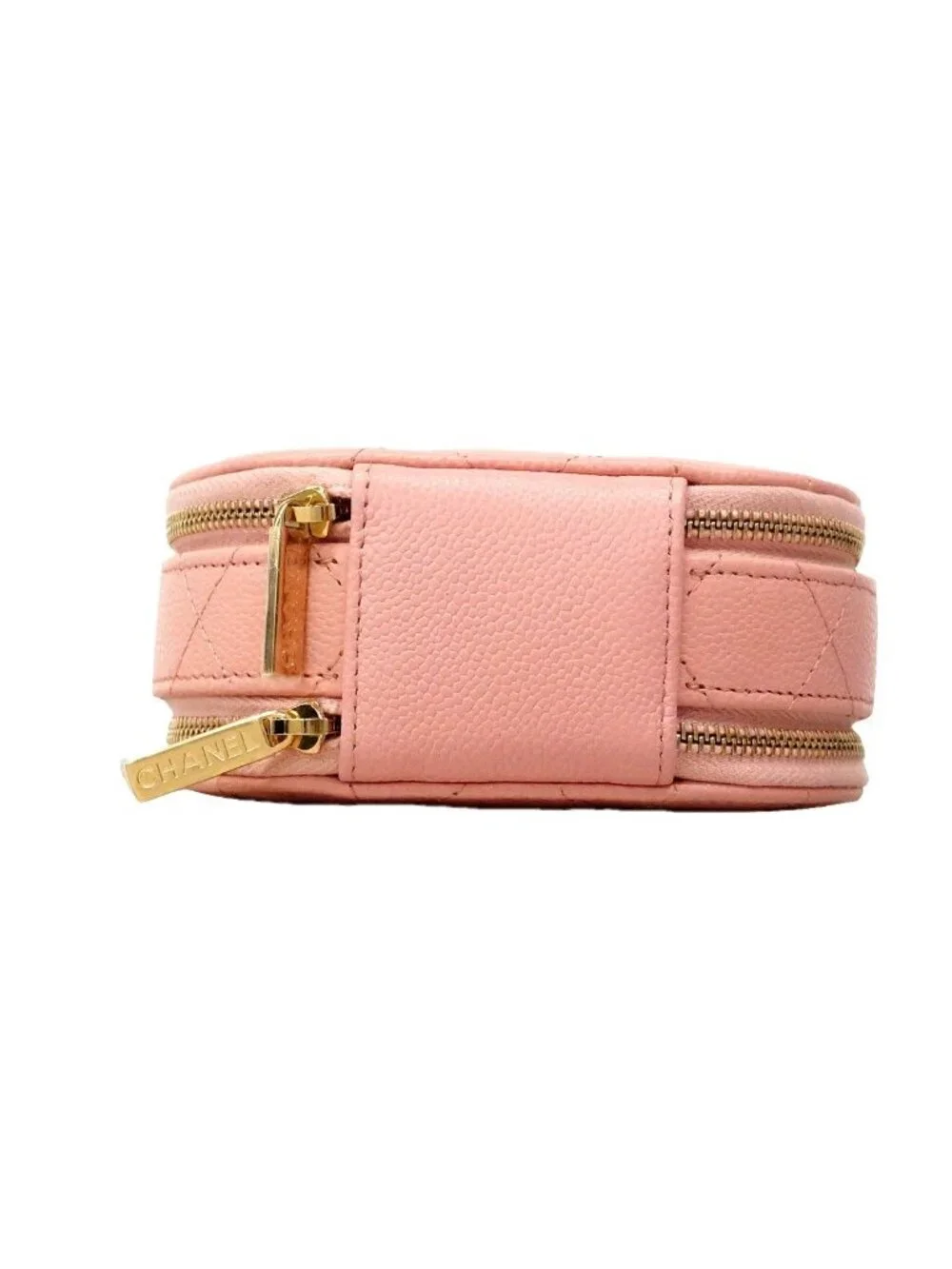 Chanel Handbag Quilted Caviar Leather Pink Champagne Gold 2-Way Bag